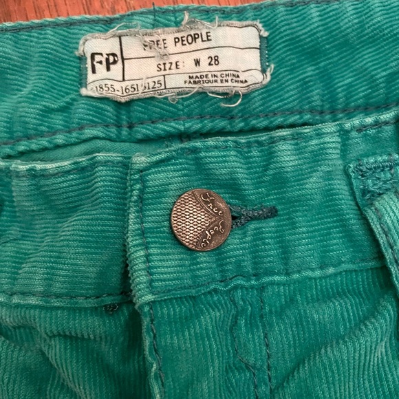 Free People Green Corduroy Jeans/Pants - Picture 4 of 7
